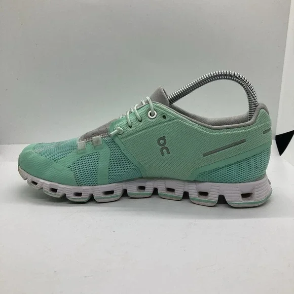 Womens On Cloud Cloud 5 Womens 7 Glacier Grey Meadow Green Running Sneakers Shoe - Picture 6 of 12